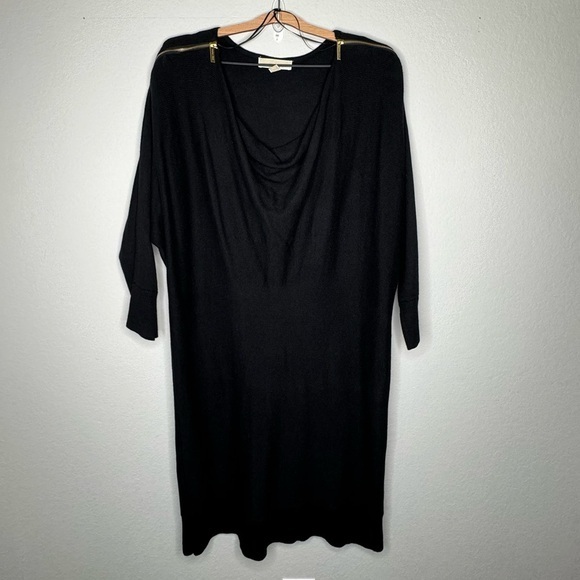 Michael Kors Black and Gold Zipper Shift Dress- Sz XL - Picture 1 of 8